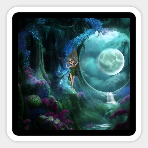 The magic of the fairy moon dancing in the moonlight Sticker by Nicky2342